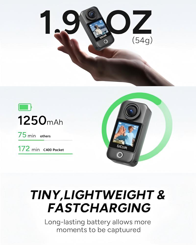 C400 Pocket SJCAM Wearable Mot – Outdoor Adventure Videos recenzja i cena